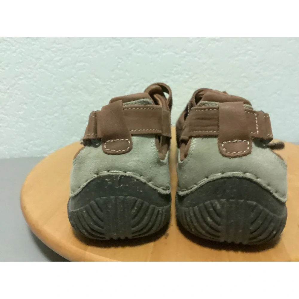 JS Josef Seibel Leather Sandals Men 45 11.5-12 Brown Fisherman Hook Loop Comfort
